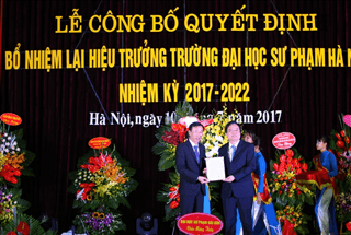 Lễ công bố Quyết định bổ nhiệm lại Hiệu trưởng Trường Đại học Sư phạm Hà Nội nhiệm kì 2017 - 2022