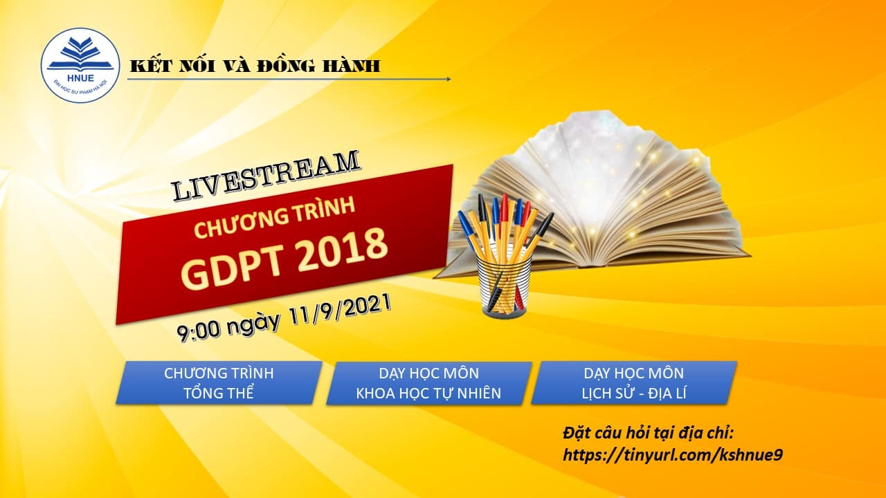 Thông báo:Trường Đại học Sư phạm Hà Nội tổ chức buổi Livestream đầu tiên trong chuỗi tư vấn về hỗ trợ đội ngũ giáo viên thực hiện Chương trình Giáo dục phổ thông 2018