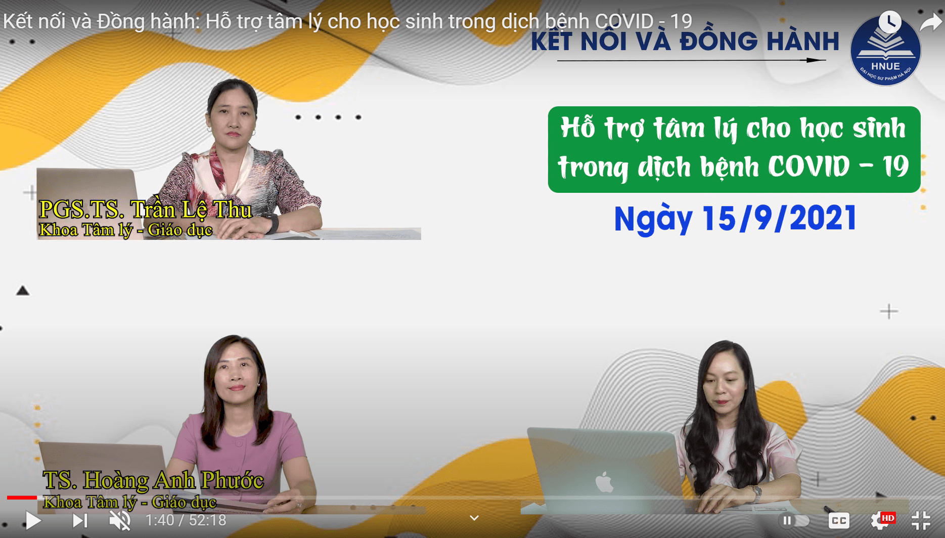 Kết nối và đồng hành hỗ trợ tâm lí cho học sinh, sinh viên trong dịch bệnh COVID-19