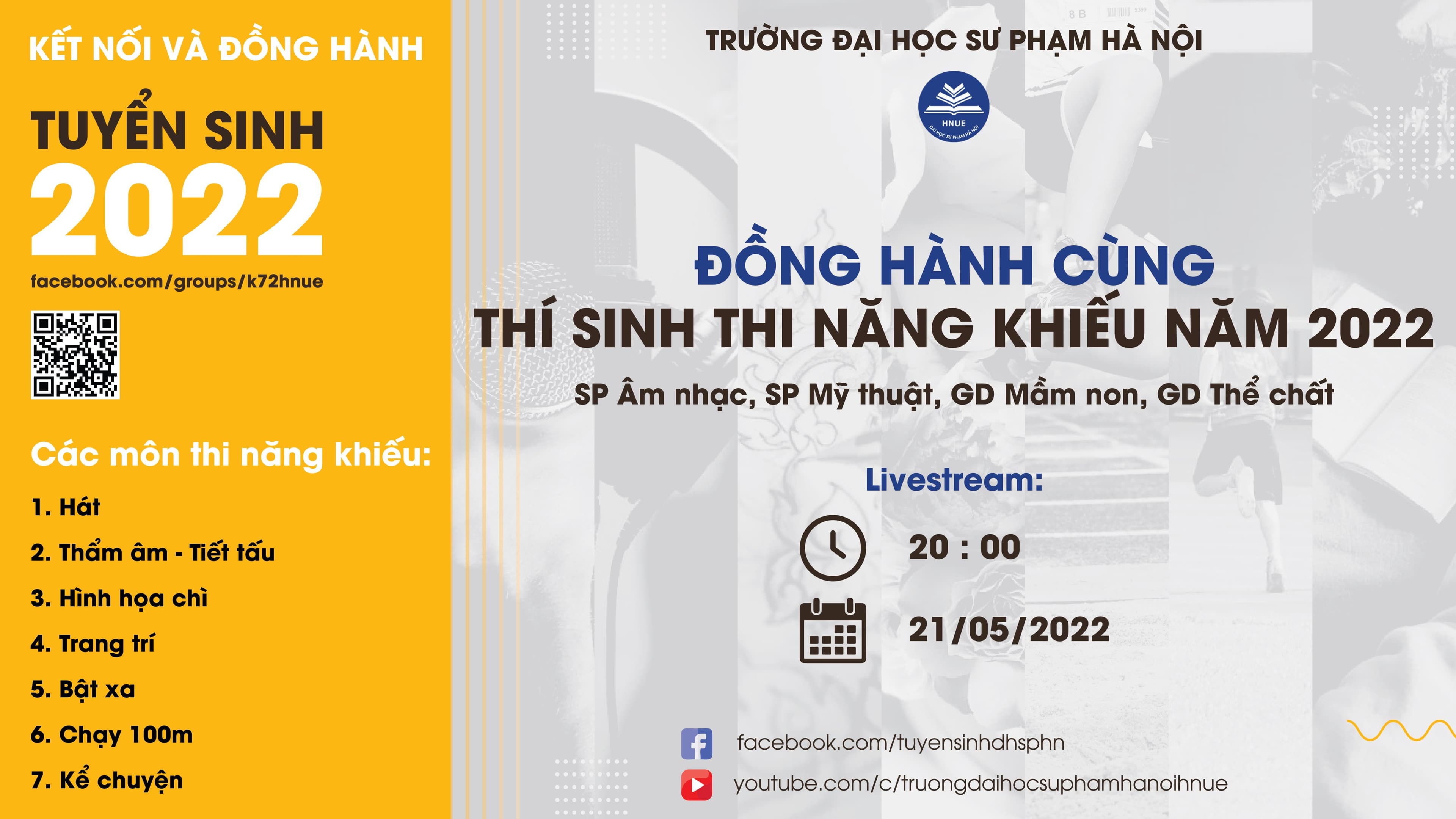 Livestream "Đồng hành cùng thí sinh thi năng khiếu năm 2022"