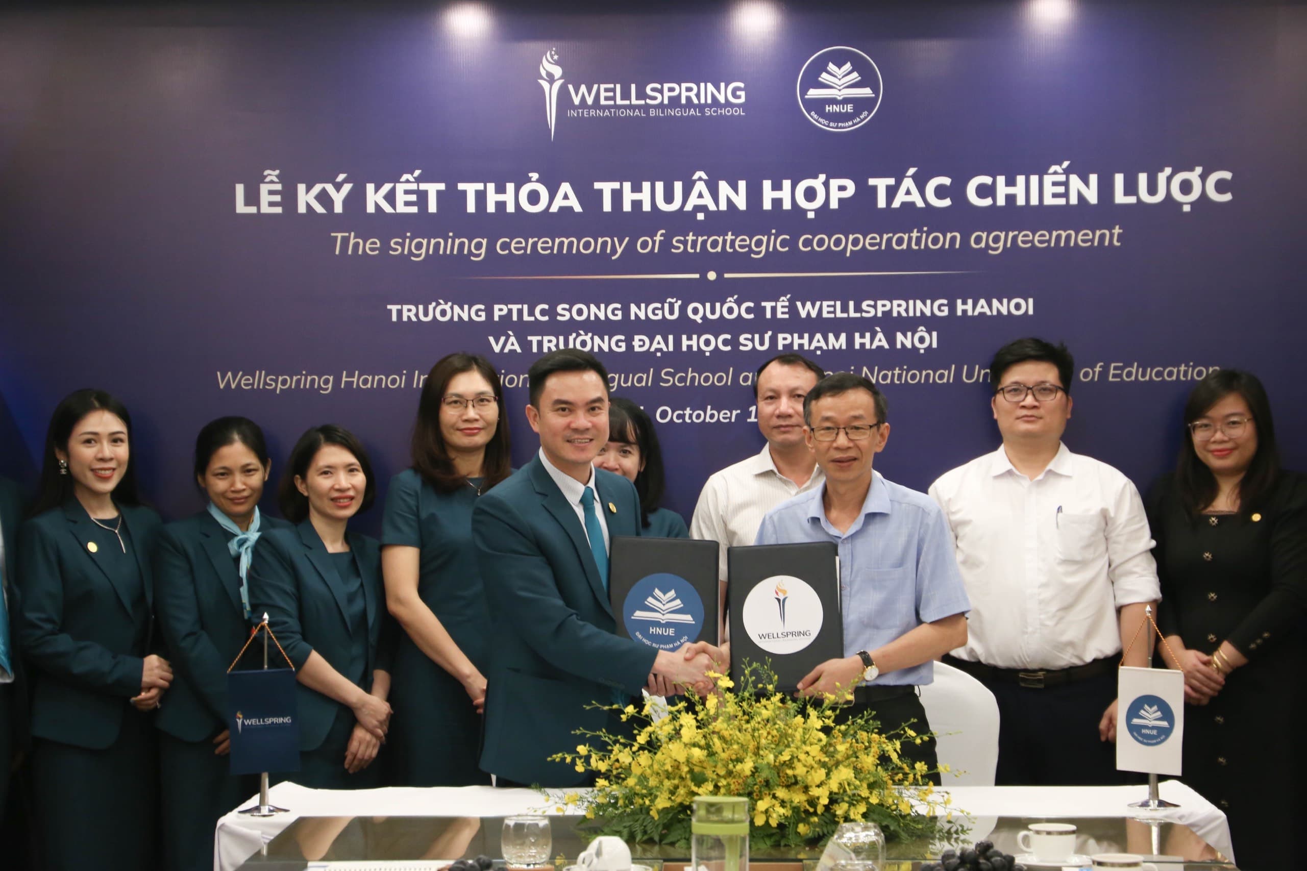 Lễ ký kết Biên bản ghi nhớ hợp tác giữa Trường Đại học Sư phạm Hà Nội và Trường Phổ Thông Liên Cấp Song Ngữ Quốc Tế Wellspring Hà Nội.