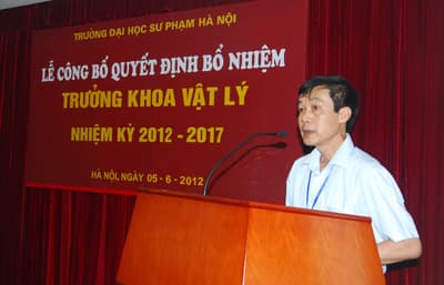 Lễ công bố quyết định bổ nhiệm trưởng khoa Vật Lý nhiệm kỳ 2012 - 2017