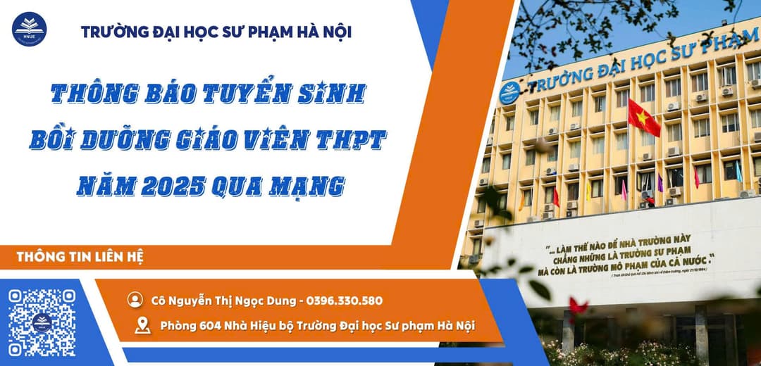 Thông báo tuyển sinh lớp bồi dưỡng nội dung chương trình GDPT 2018 và bồi dưỡng chuyên môn cho giáo viên giỏi, giáo viên có trình độ cao, tổ trưởng chuyên môn qua mạng