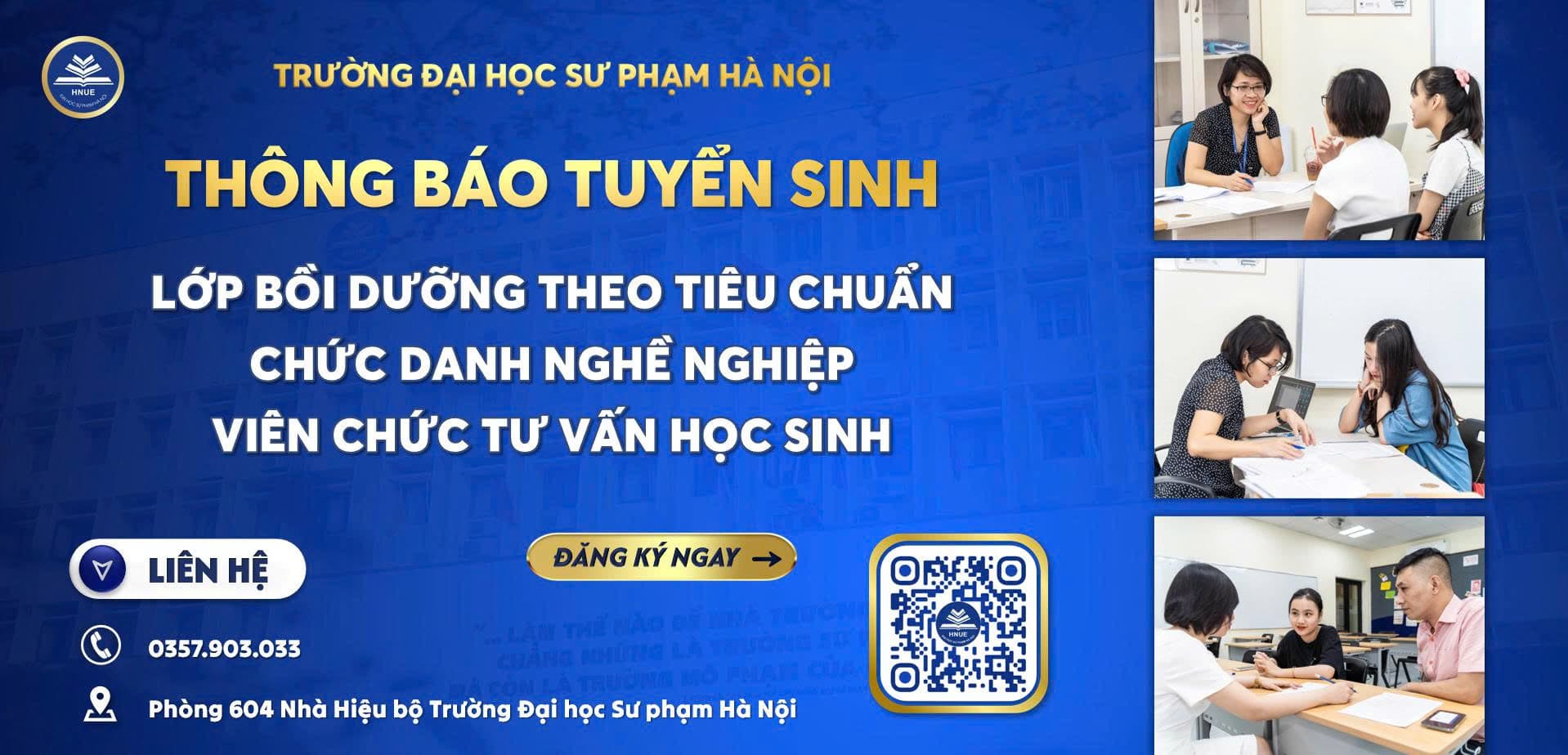 Thông báo tuyển sinh lớp bồi dưỡng theo tiêu chuẩn chức danh nghề nghiệp viên chức tư vấn học sinh