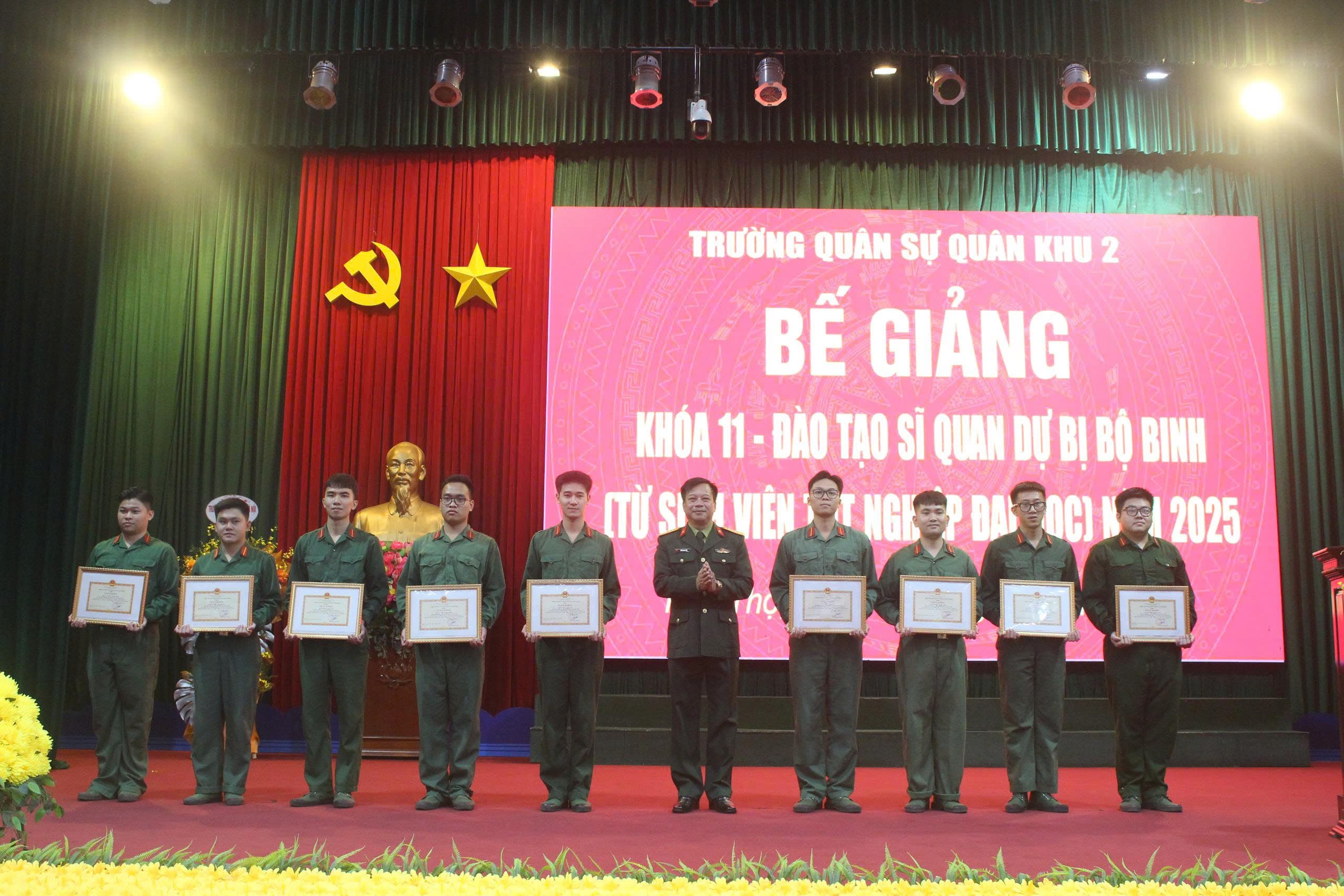 14 học viên từ Trường Đại học Sư phạm Hà Nội đã tốt nghiệp Khóa đào tạo Sỹ quan dự bị bộ binh tại Trường Quân sự Quân khu 2