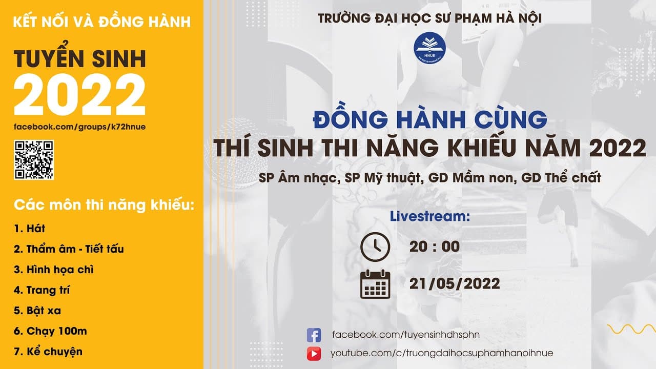 Kết nối và Đồng hành - "Đồng hành cùng thí sinh thi năng khiếu năm 2022" - Kết nối đồng hành - Đại học Sư phạm Hà Nội